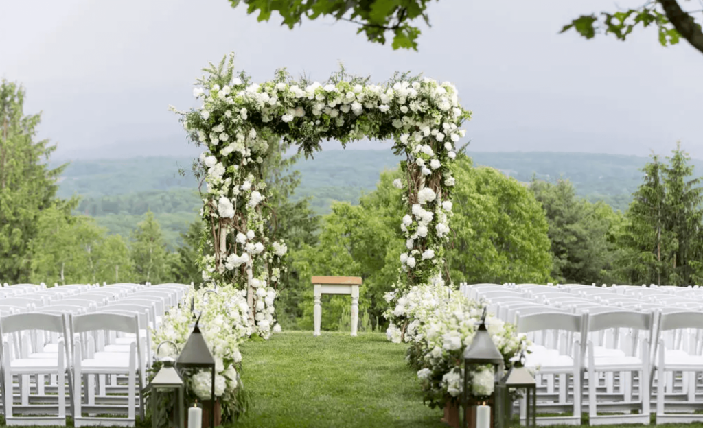 Beautiful outdoor mountaintop wedding ceremony. 